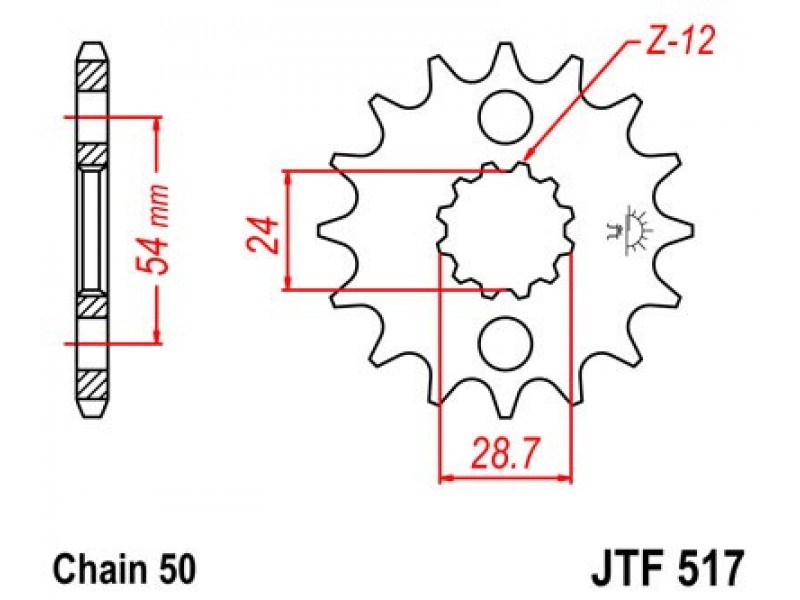 Pinion fata JT JTF 517-15 15T, 530 Pinion fata JT JTF 517-15 15T, 530