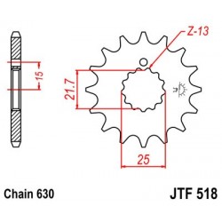 Pinion fata JT JTF 518-16 16T, 630 Pinion fata JT JTF 518-16 16T, 630