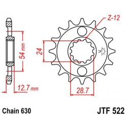 Pinion fata JT JTF 522-14 14T, 630 Pinion fata JT JTF 522-14 14T, 630