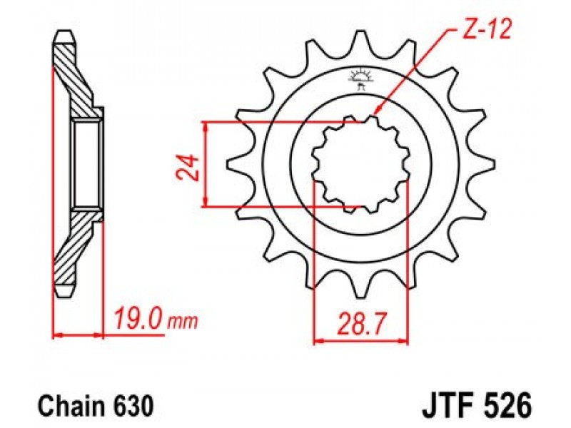 Pinion fata JT JTF 526-15 15T, 630