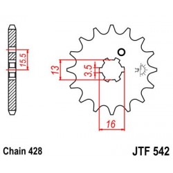 Pinion fata JT JTF 542-15 15T, 428 Pinion fata JT JTF 542-15 15T, 428