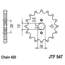 Pinion fata JT JTF 547-13 13T, 420 Pinion fata JT JTF 547-13 13T, 420