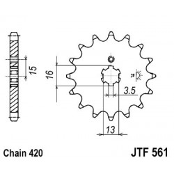 Pinion fata JT JTF 561-14 14T, 420 Pinion fata JT JTF 561-14 14T, 420