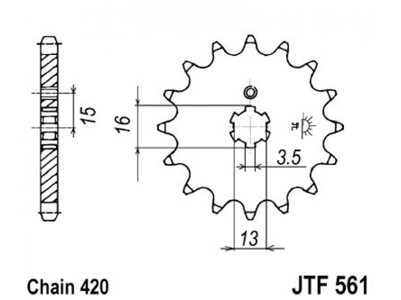 Pinion fata JT JTF 561-14 14T, 420