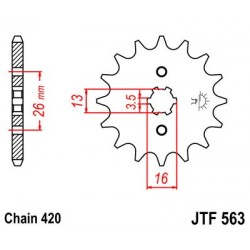 Pinion fata JT JTF 563-14 14T, 420 Pinion fata JT JTF 563-14 14T, 420