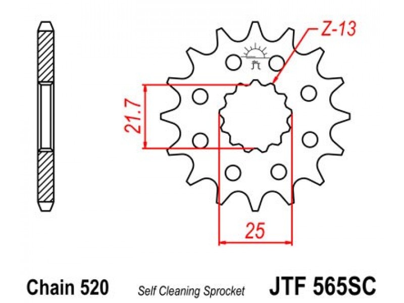 Pinion fata JT JTF 565-12SC 12T, 520 Self Cleaning Lightweight Pinion fata JT JTF 565-12SC 12T, 520 Self Cleaning Lightweight