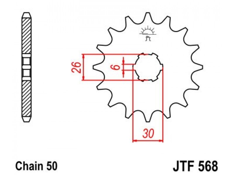 Pinion fata JT JTF 568-15 15T, 530 Pinion fata JT JTF 568-15 15T, 530