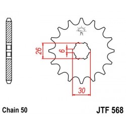 Pinion fata JT JTF 568-16 16T, 530 Pinion fata JT JTF 568-16 16T, 530