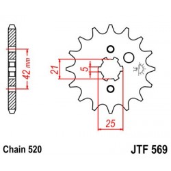 Pinion fata JT JTF 569-12 12T, 520 Pinion fata JT JTF 569-12 12T, 520