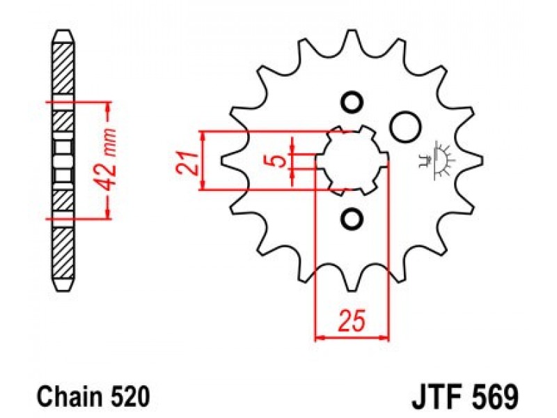 Pinion fata JT JTF 569-12 12T, 520 Pinion fata JT JTF 569-12 12T, 520