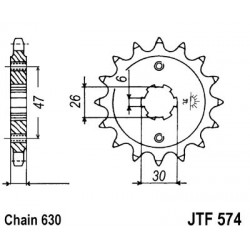 Pinion fata JT JTF 574-16 16T, 630 Pinion fata JT JTF 574-16 16T, 630