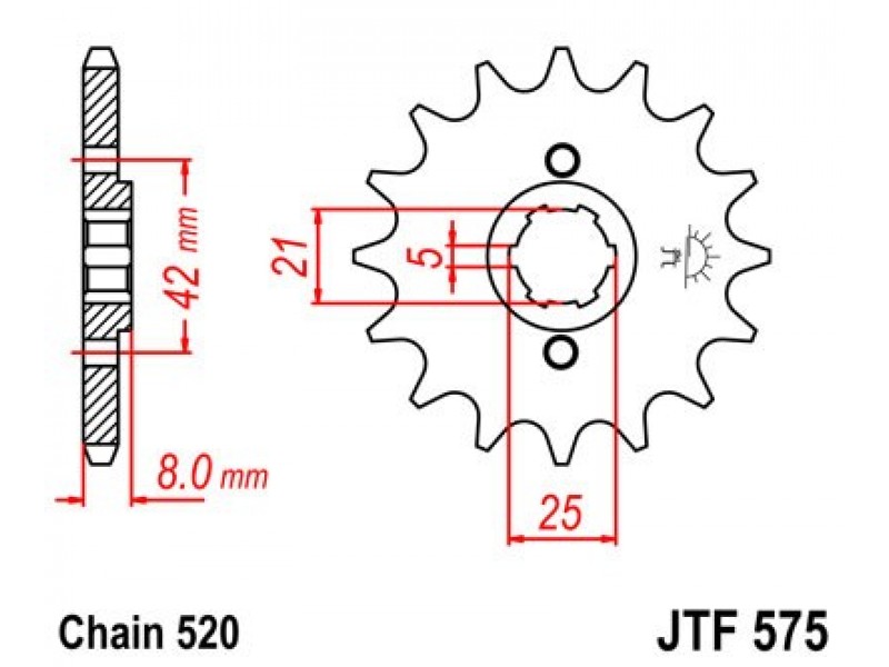 Pinion fata JT JTF 575-13 13T, 520 Pinion fata JT JTF 575-13 13T, 520