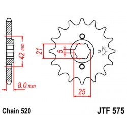 Pinion fata JT JTF 575-16 16T, 520 Pinion fata JT JTF 575-16 16T, 520