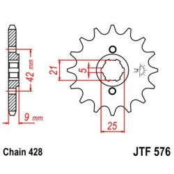 Pinion fata JT JTF 576-18 18T, 428 Pinion fata JT JTF 576-18 18T, 428