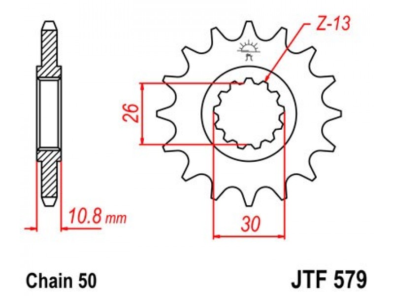 Pinion fata JT JTF 579-14 14T, 530