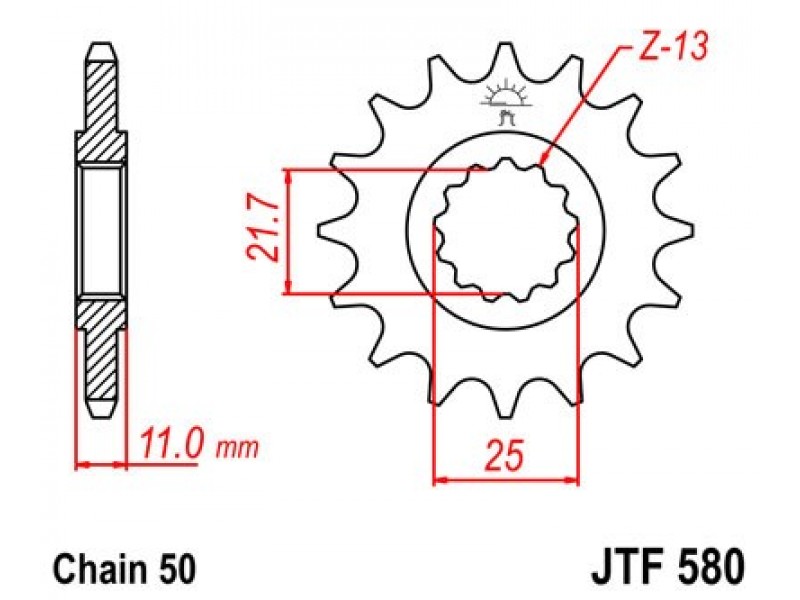 Pinion fata JT JTF 580-15 15T, 530