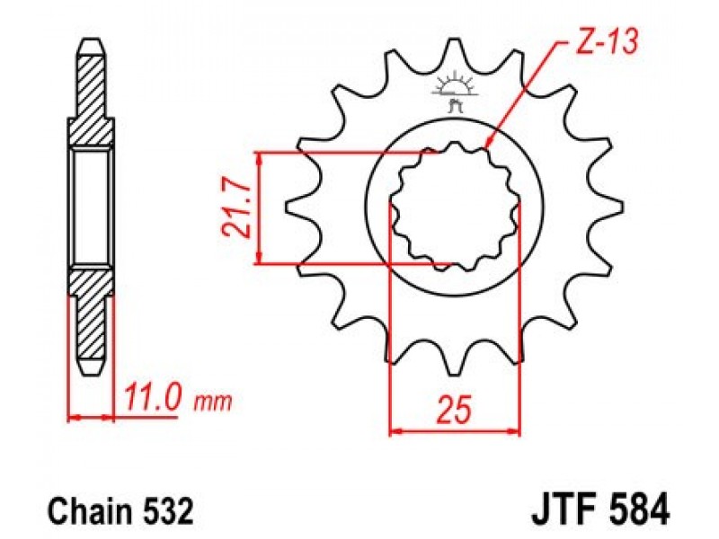 Pinion fata JT JTF 584-15 15T, 532 Pinion fata JT JTF 584-15 15T, 532