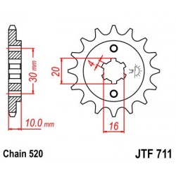 Pinion fata JT JTF 711-12 12T, 520 Pinion fata JT JTF 711-12 12T, 520