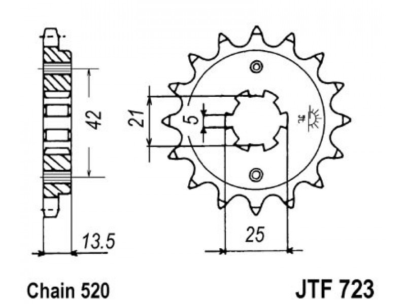 Pinion fata JT JTF 723-14 14T, 520 Pinion fata JT JTF 723-14 14T, 520