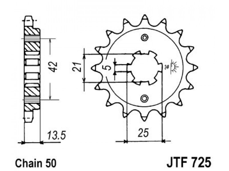 Pinion fata JT JTF 725-14 14T, 530