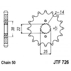 Pinion fata JT JTF 726-15 15T, 530 Pinion fata JT JTF 726-15 15T, 530