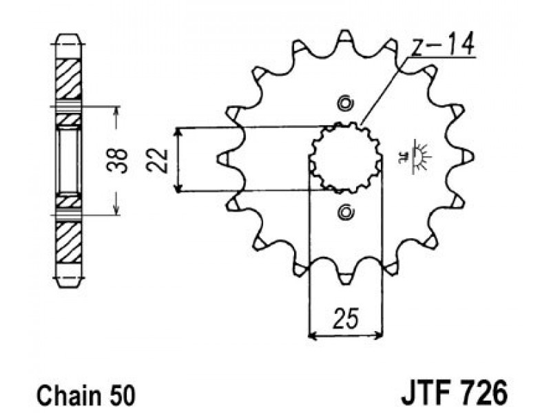 Pinion fata JT JTF 726-15 15T, 530 Pinion fata JT JTF 726-15 15T, 530