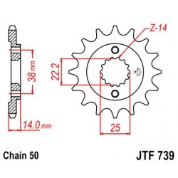 Pinion fata JT JTF 739-15 15T, 530 Pinion fata JT JTF 739-15 15T, 530