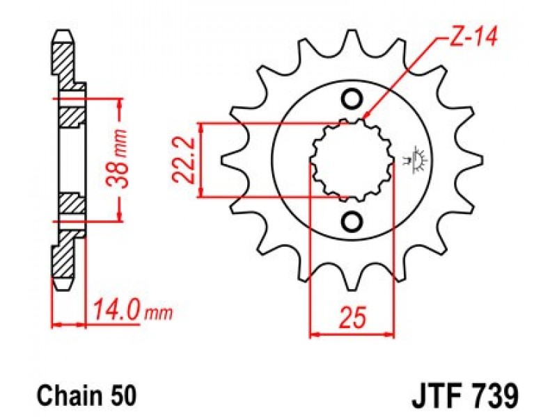Pinion fata JT JTF 739-15 15T, 530