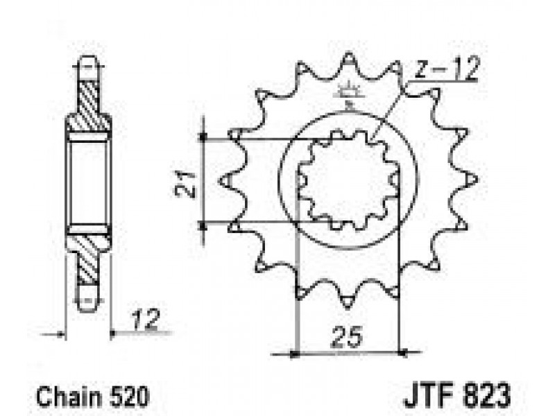Pinion fata JT JTF 823-13 13T, 520