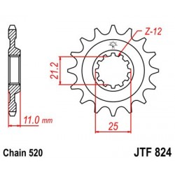 Pinion fata JT JTF 824-16 16T, 520 Pinion fata JT JTF 824-16 16T, 520