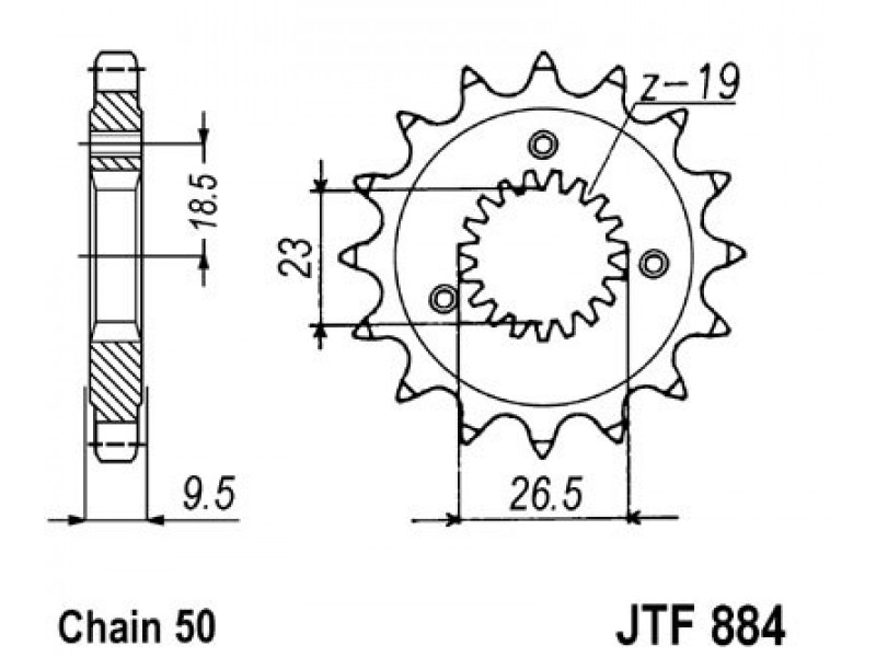 Pinion fata JT JTF 884-21 21T, 530 Pinion fata JT JTF 884-21 21T, 530