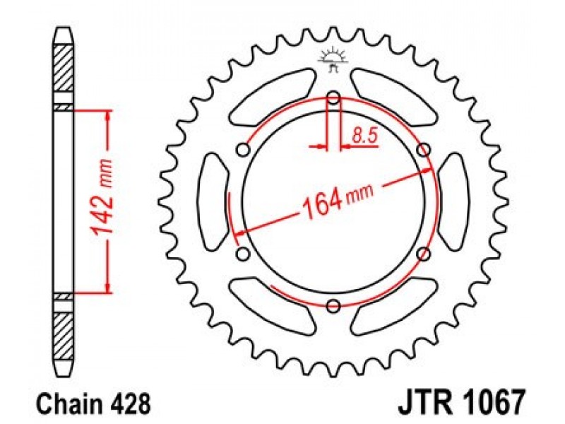 Foaie spate JT JTR 1067-52 52T, 428 Foaie spate JT JTR 1067-52 52T, 428