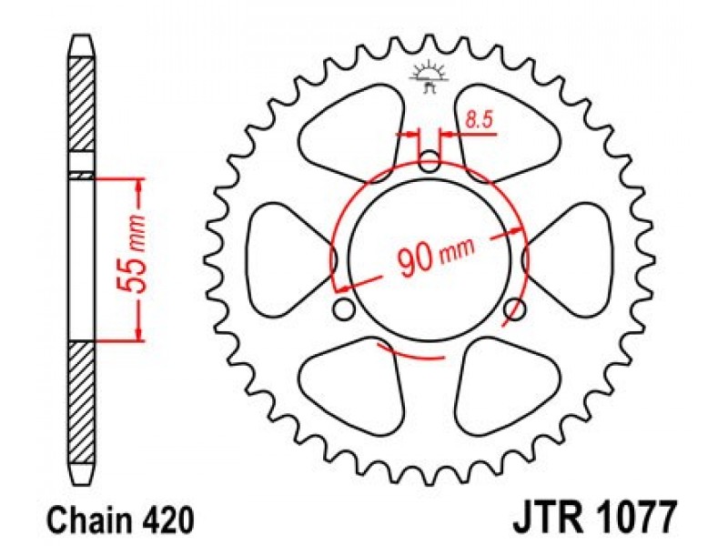 Foaie spate JT JTR 1077-47 47T, 420 Foaie spate JT JTR 1077-47 47T, 420