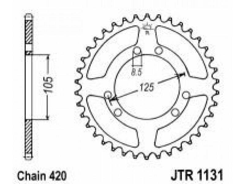 Foaie spate JT JTR 1131-52 52T, 420 Foaie spate JT JTR 1131-52 52T, 420