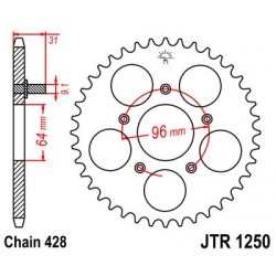 Foaie spate JT JTR 1250-48 48T, 428 Foaie spate JT JTR 1250-48 48T, 428