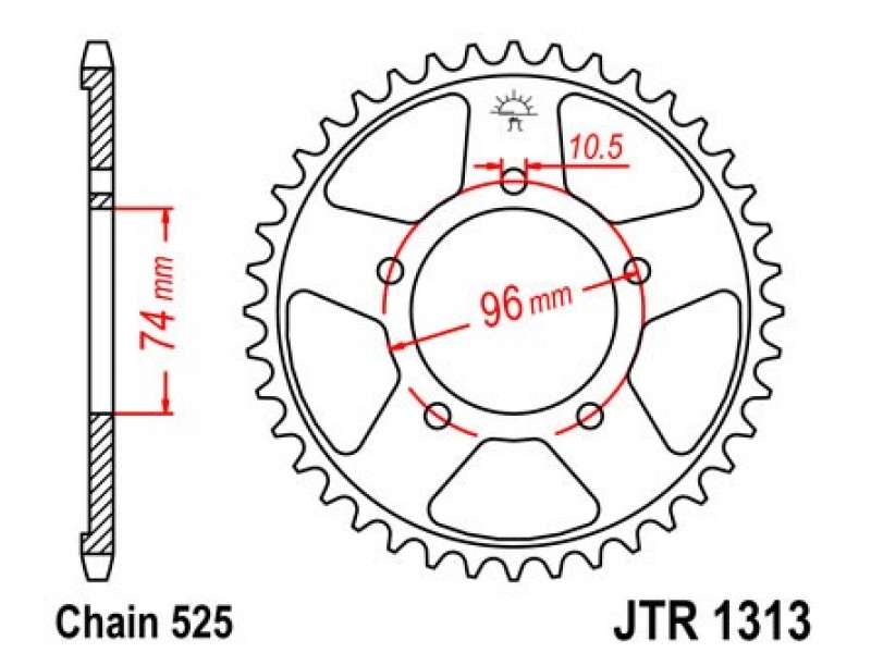 Foaie spate JT JTR 1313-42 42T, 525 Foaie spate JT JTR 1313-42 42T, 525