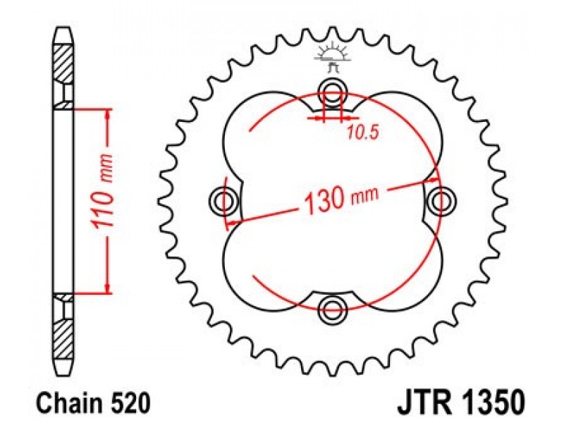 Foaie spate JT JTR 1350-39 39T, 520