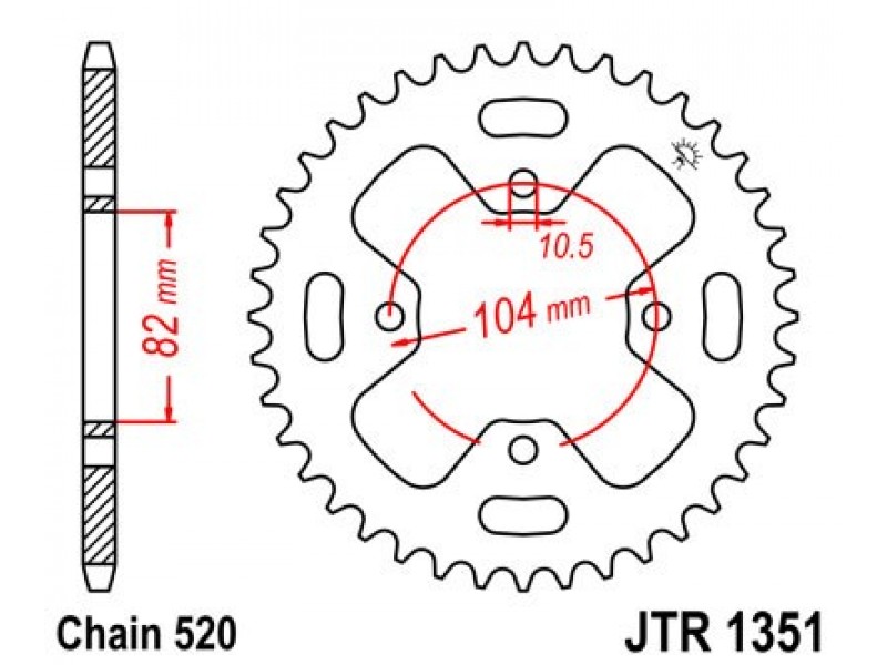 Foaie spate JT JTR 1351-40 40T, 520