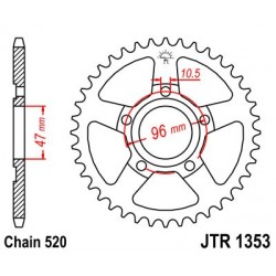 Foaie spate JT JTR 1353-35 35T, 520 Foaie spate JT JTR 1353-35 35T, 520