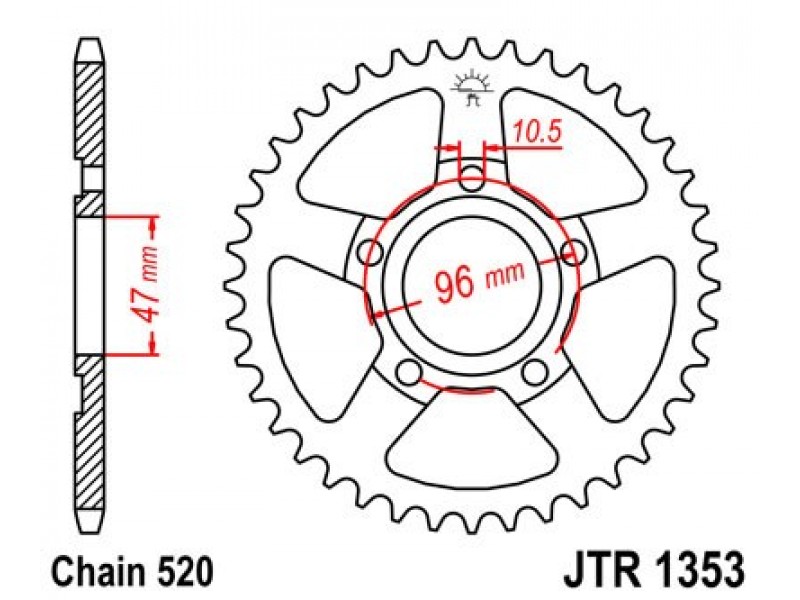Foaie spate JT JTR 1353-40 40T, 520