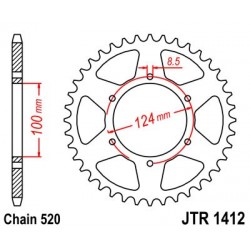 Foaie spate JT JTR 1412-37 37T, 520 Foaie spate JT JTR 1412-37 37T, 520