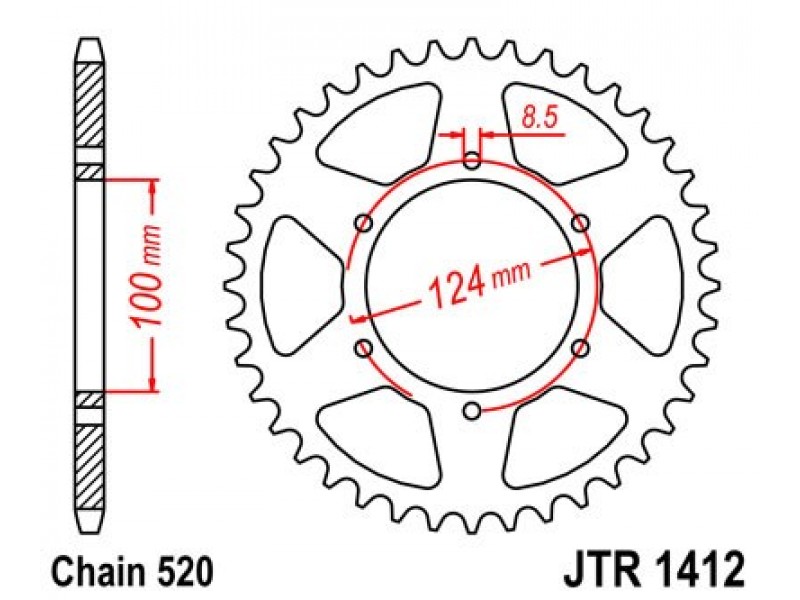 Foaie spate JT JTR 1412-37 37T, 520