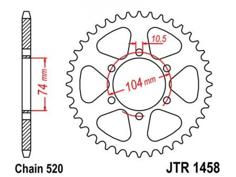 Foaie spate JT JTR 1458-40 40T, 520 Foaie spate JT JTR 1458-40 40T, 520