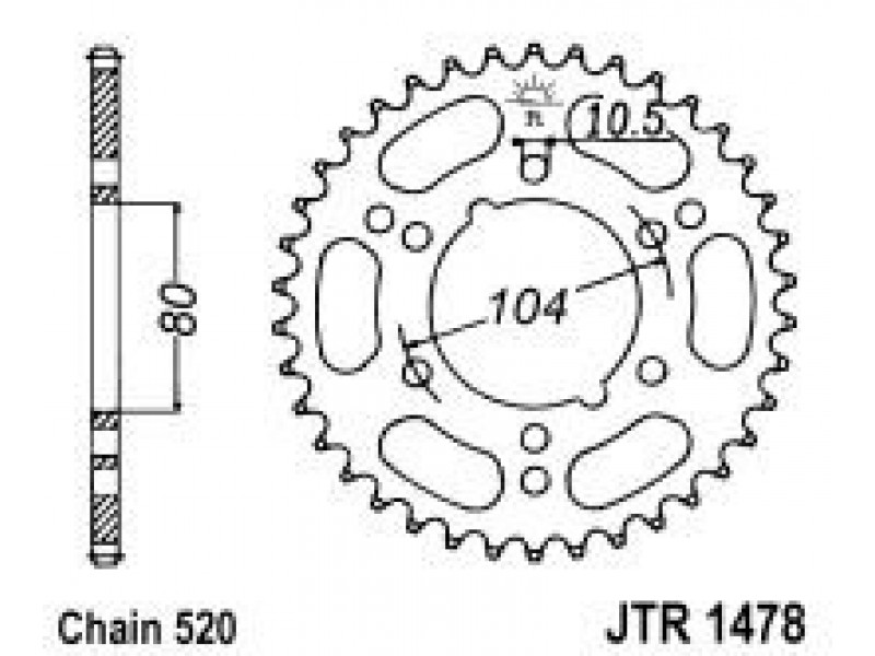 Foaie spate JT JTR 1478-34 34T, 520 Foaie spate JT JTR 1478-34 34T, 520