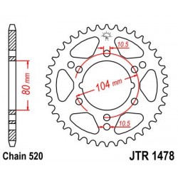 Foaie spate JT JTR 1478-42 42T, 520 Foaie spate JT JTR 1478-42 42T, 520