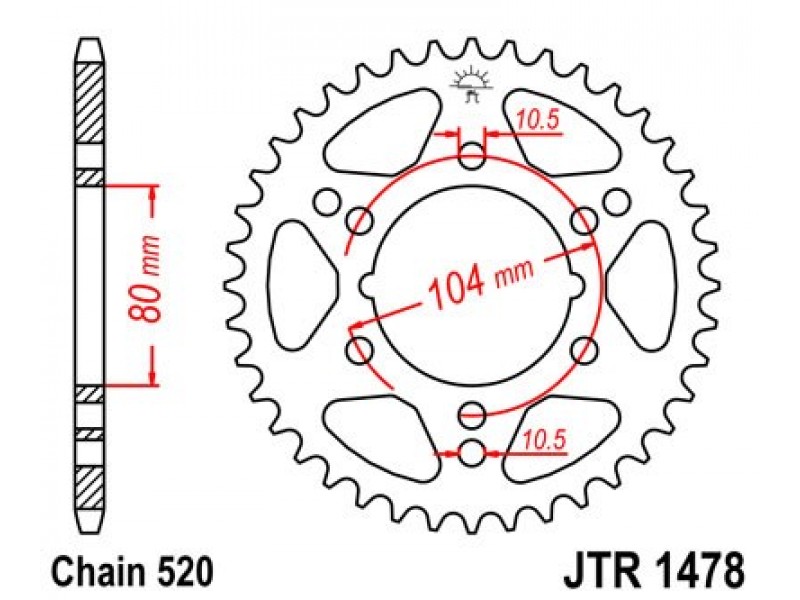 Foaie spate JT JTR 1478-42 42T, 520 Foaie spate JT JTR 1478-42 42T, 520