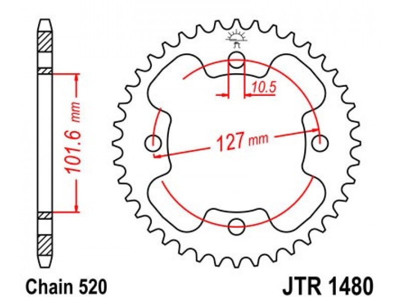 Foaie spate JT JTR 1480-38 38T, 520 Foaie spate JT JTR 1480-38 38T, 520
