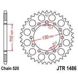 Foaie spate JT JTR 1486-42 42T, 520 Foaie spate JT JTR 1486-42 42T, 520