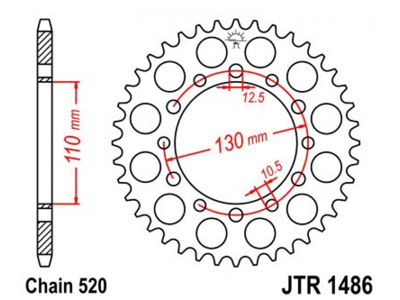 Foaie spate JT JTR 1486-42 42T, 520