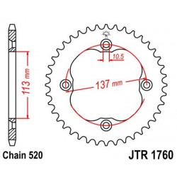 Foaie spate JT JTR 1760-37 37T, 520 Foaie spate JT JTR 1760-37 37T, 520